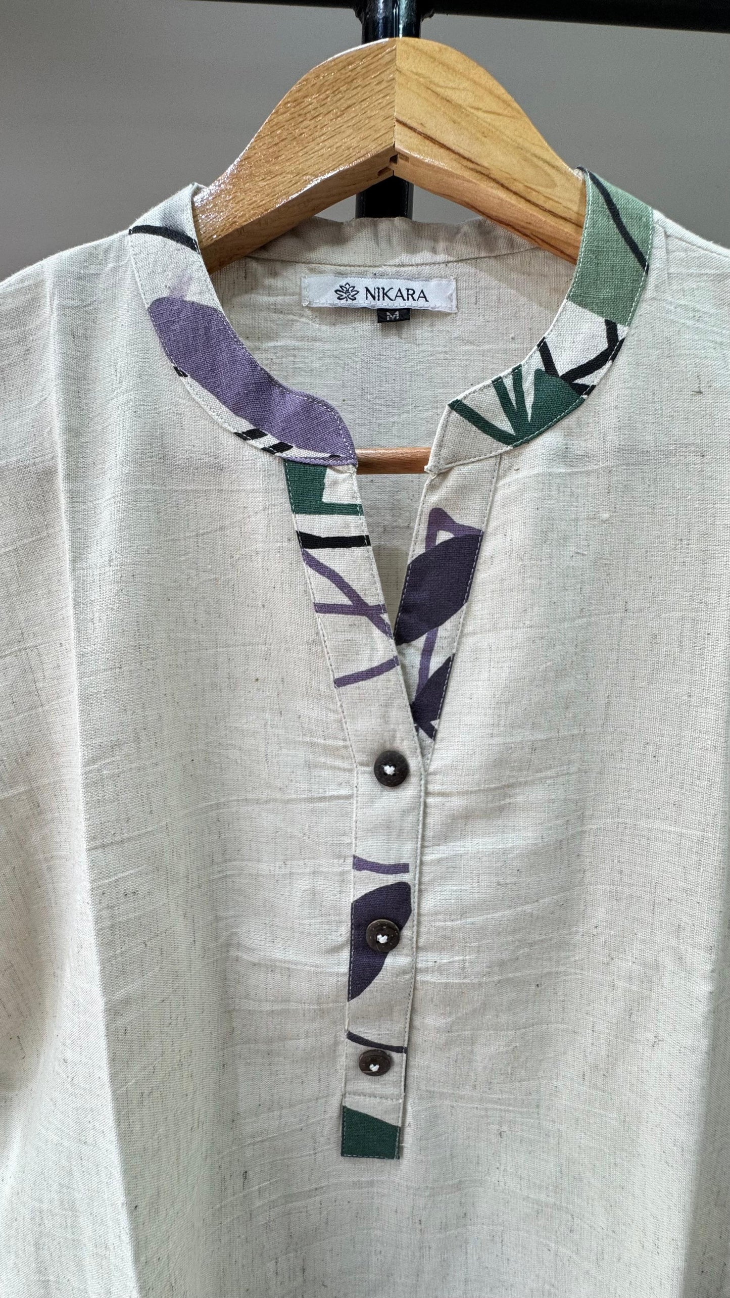 Premium Khadi Cotton Kurti with U-shaped Hem (OFF WHITE)