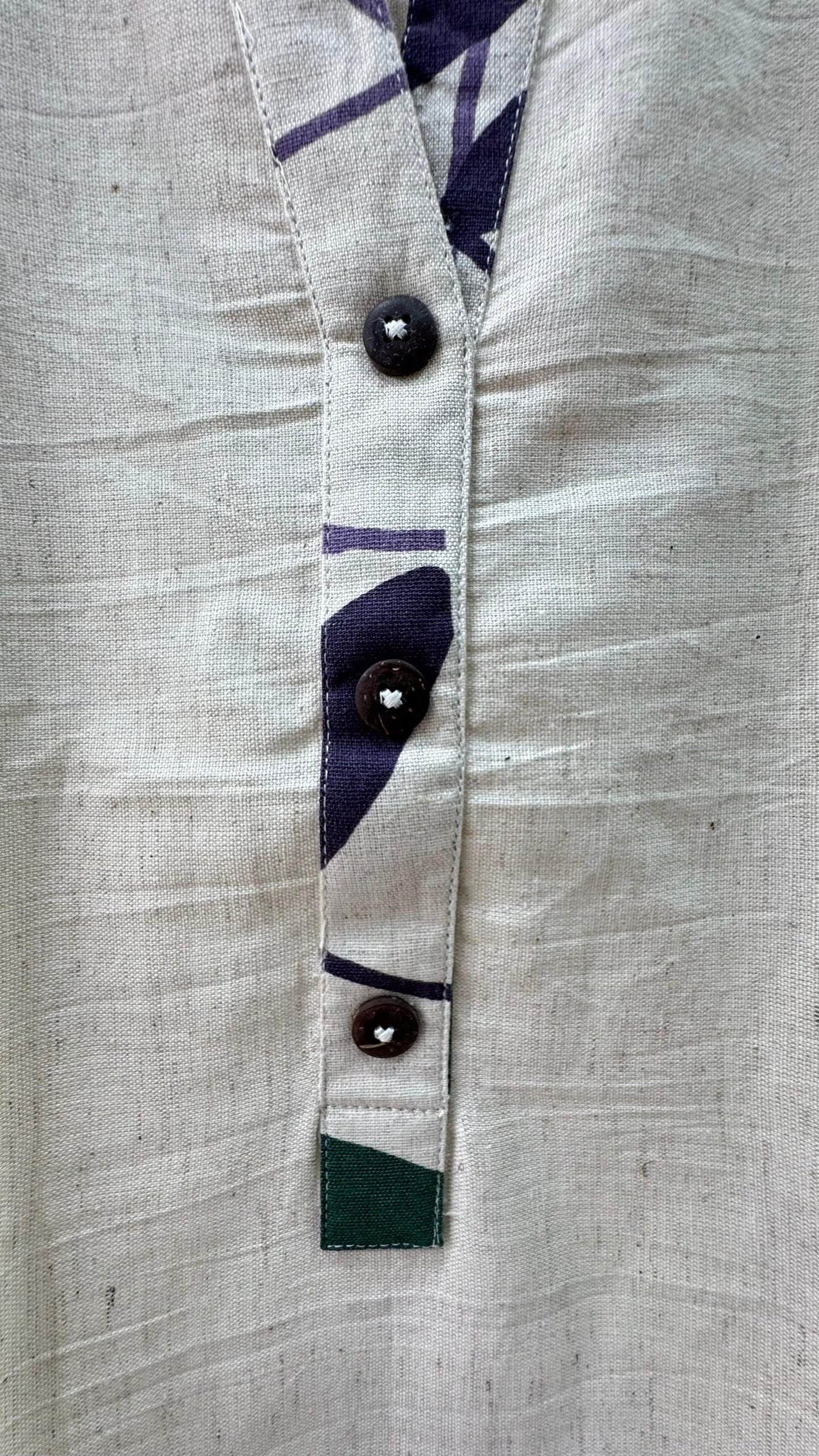 Premium Khadi Cotton Kurti with U-shaped Hem (OFF WHITE)