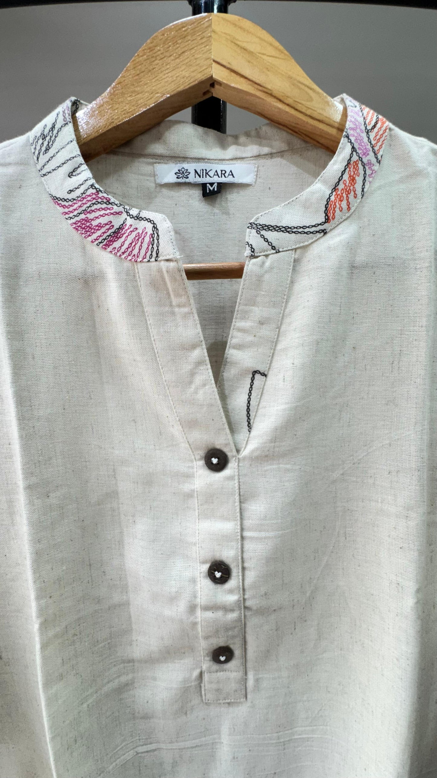 Premium Khadi Cotton Kurti with U-shaped Hem (OFF WHITE)