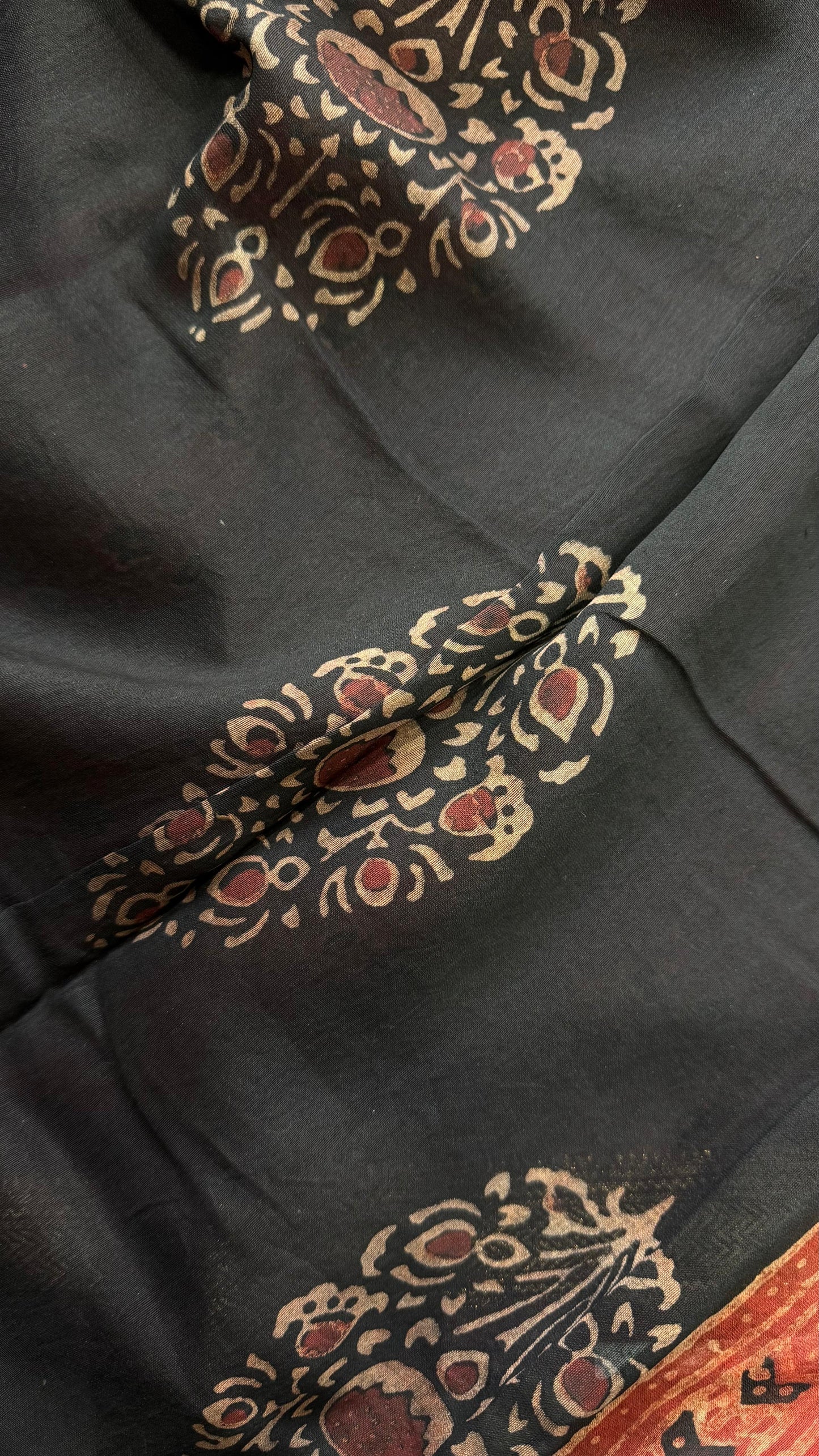 Maheshwari Silk Cotton Salwar Suit (RED & BLACK)
