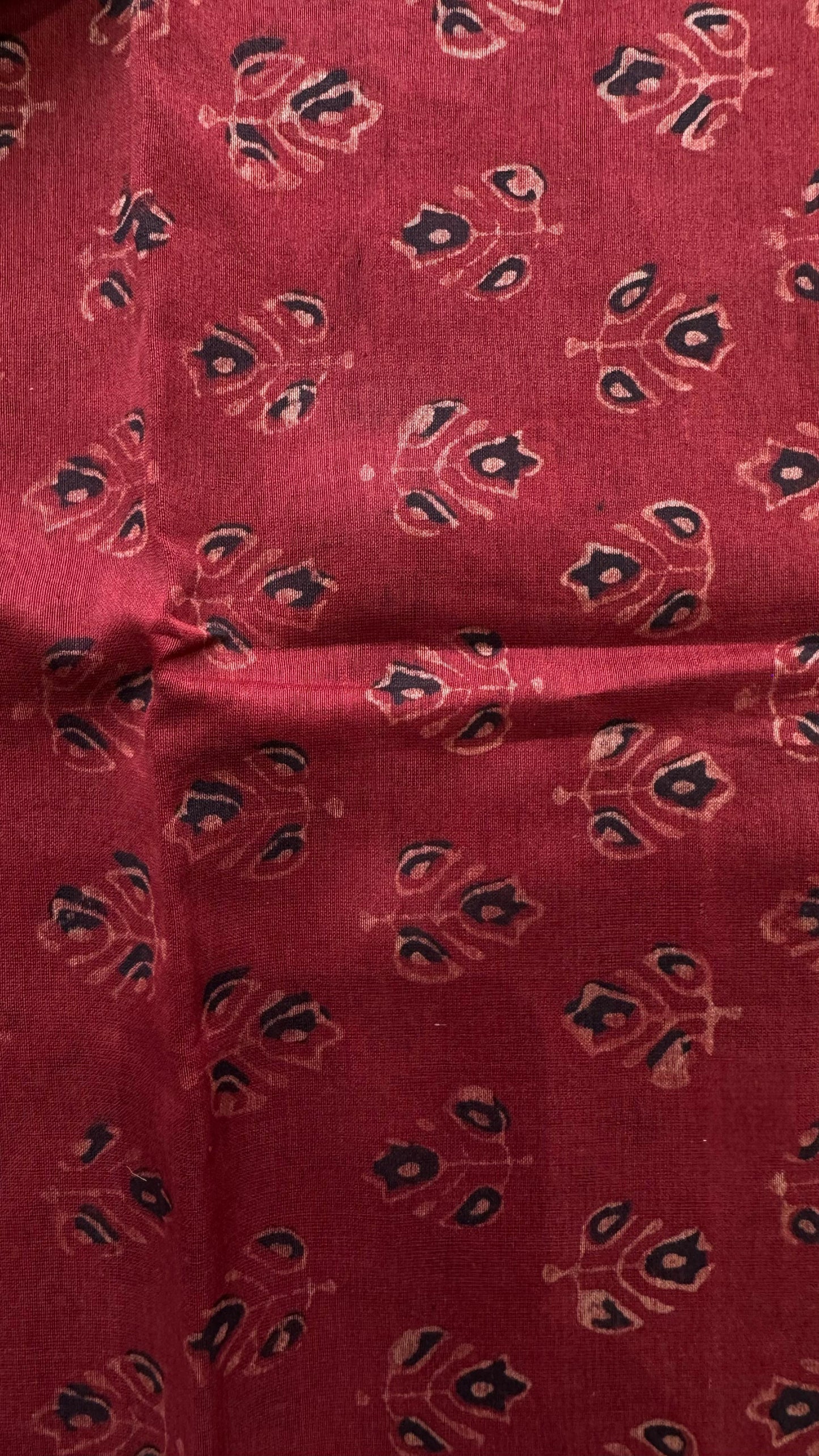 Maheshwari Silk Cotton Salwar Suit (RED & BLACK)