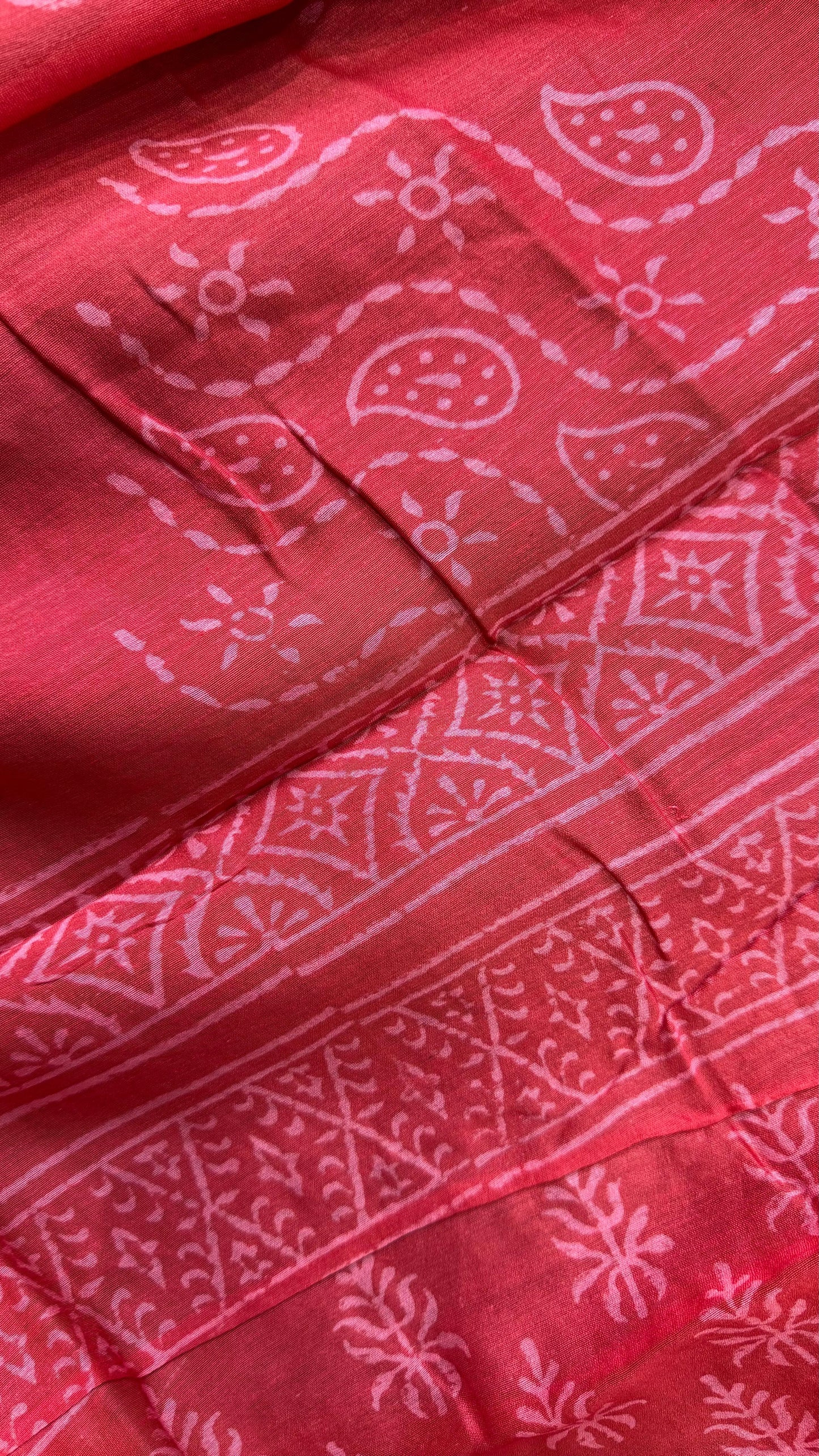 Maheshwari Silk Cotton Salwar Suit (BLACK & RED)