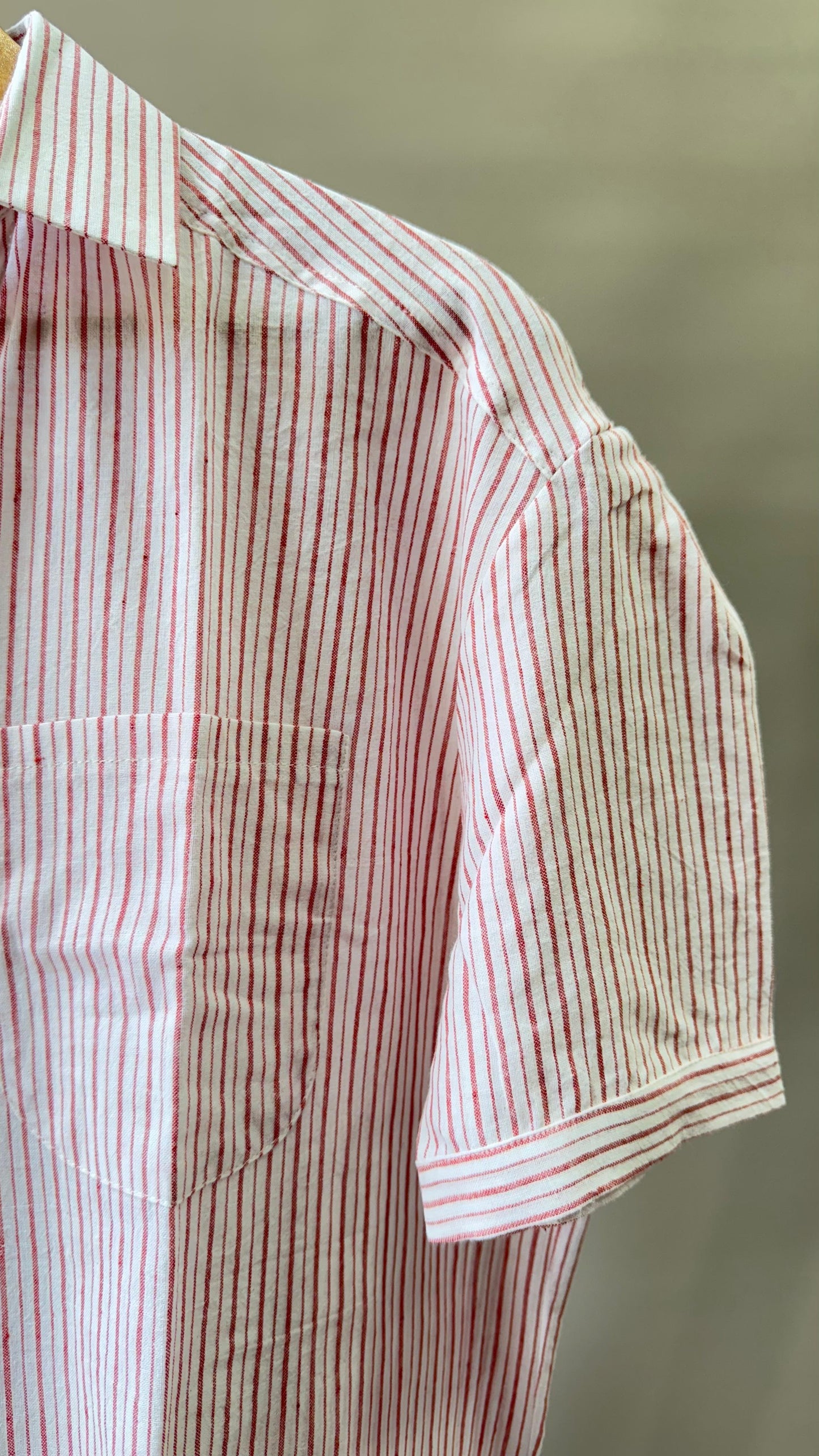 Collared Boxy Fit Stripe Shirt for Women (PINK)