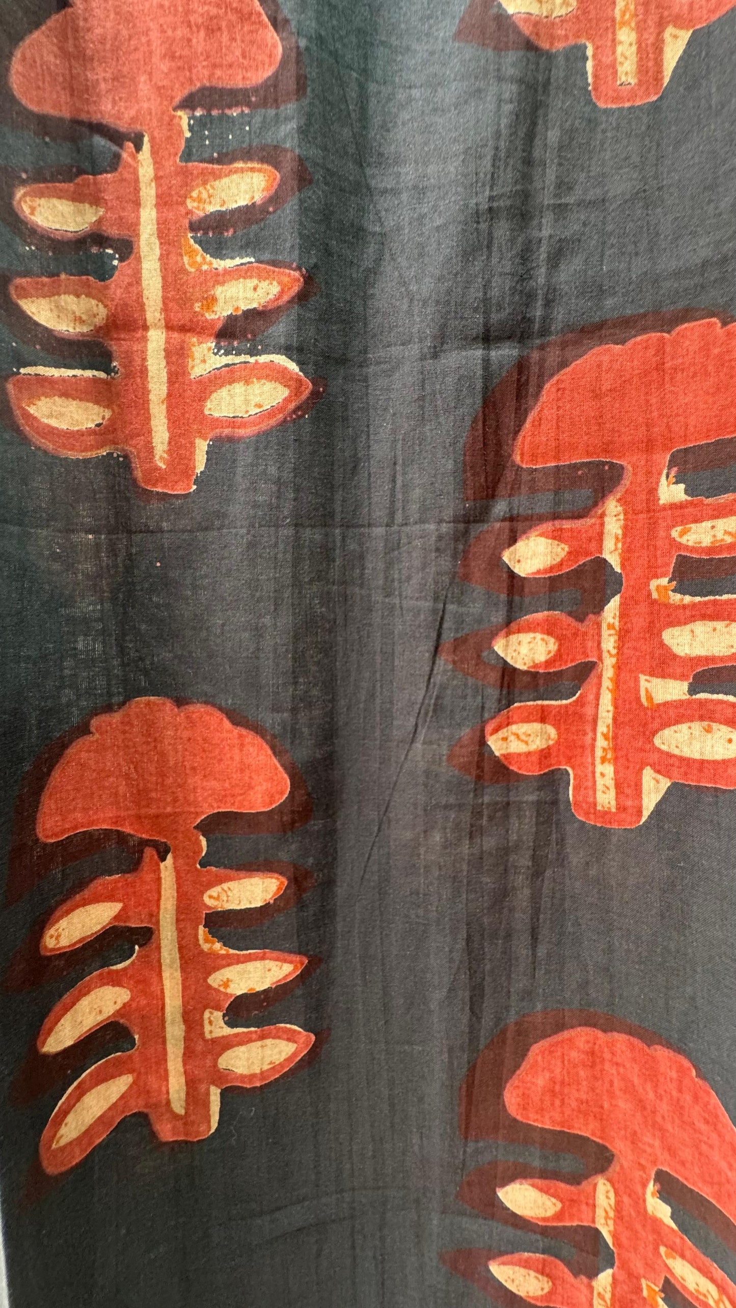 Soft Cotton Mushroom Print Kurti (CHARCOAL BROWN)