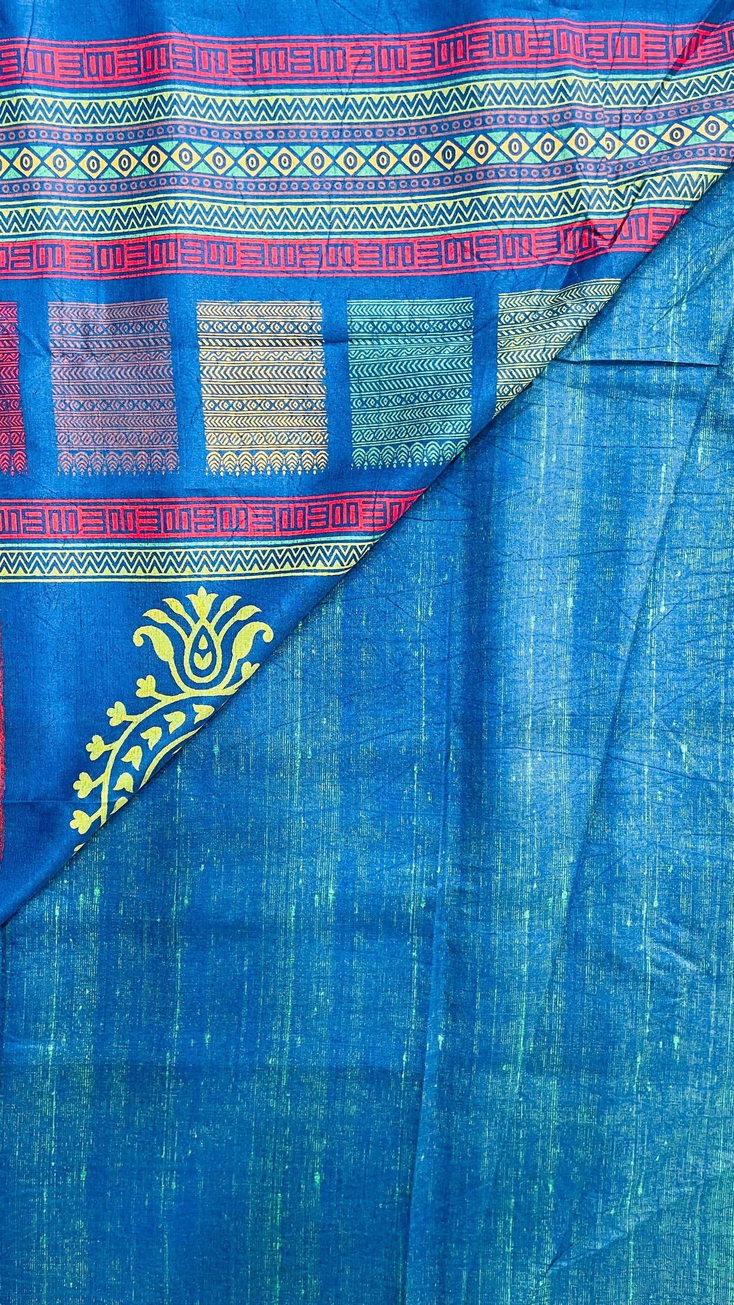Soft Digital Printed Kashmiri Katan Silk Saree (NAVY BLUE)