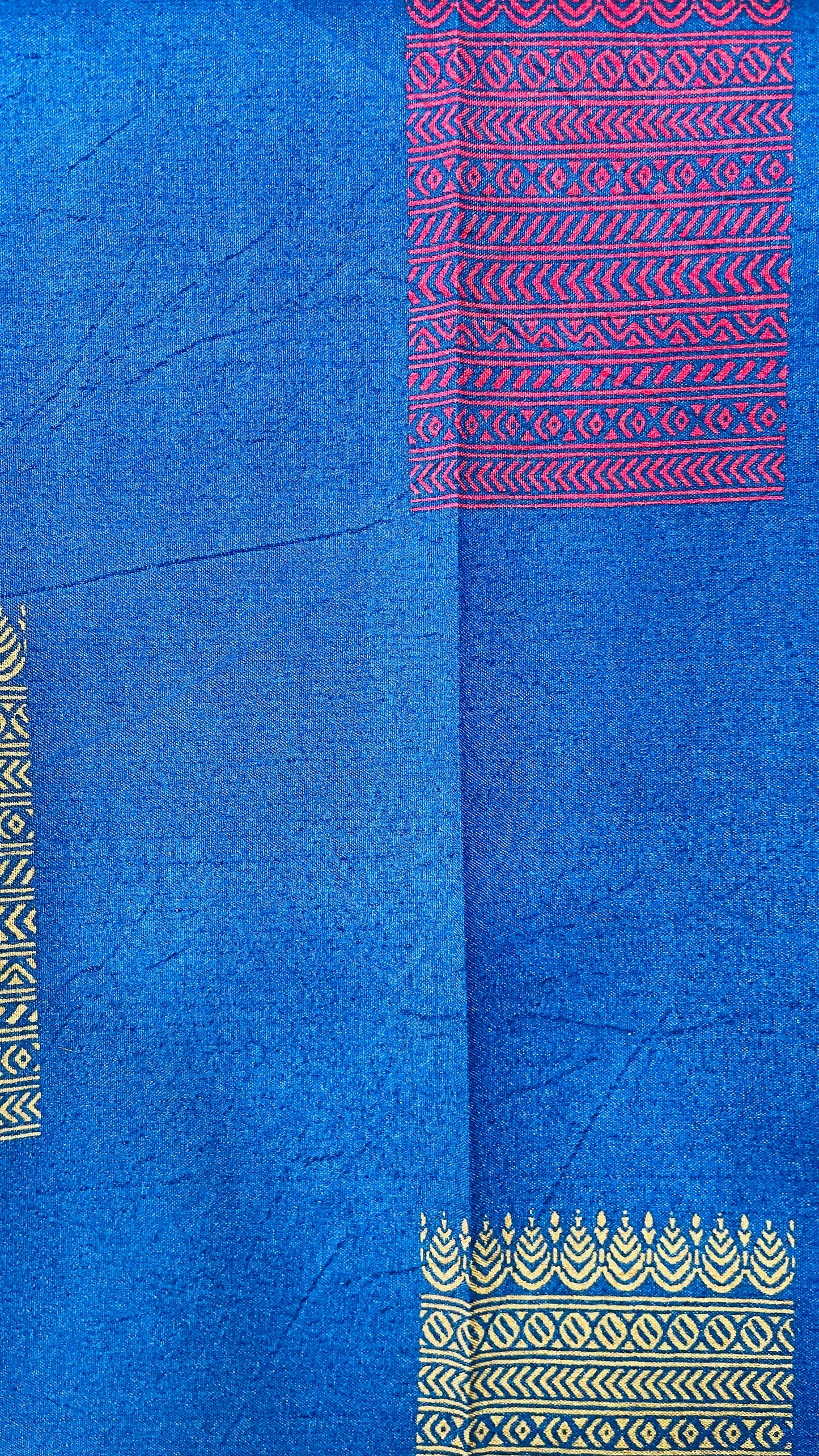 Soft Digital Printed Kashmiri Katan Silk Saree (NAVY BLUE)