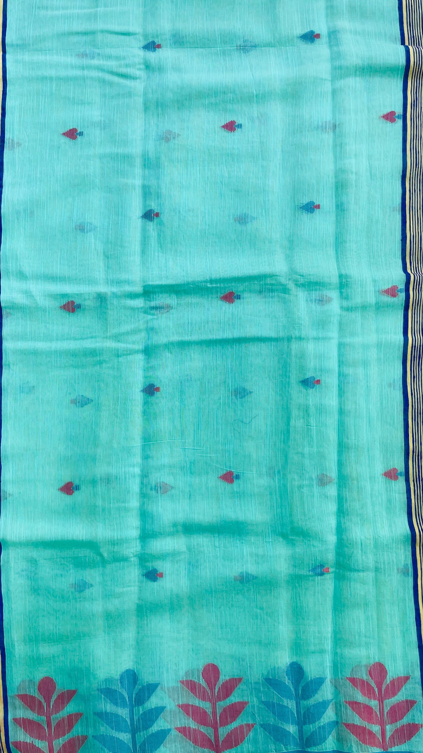 Soft Bengal Cotton Jamdani saree (SANDAL)