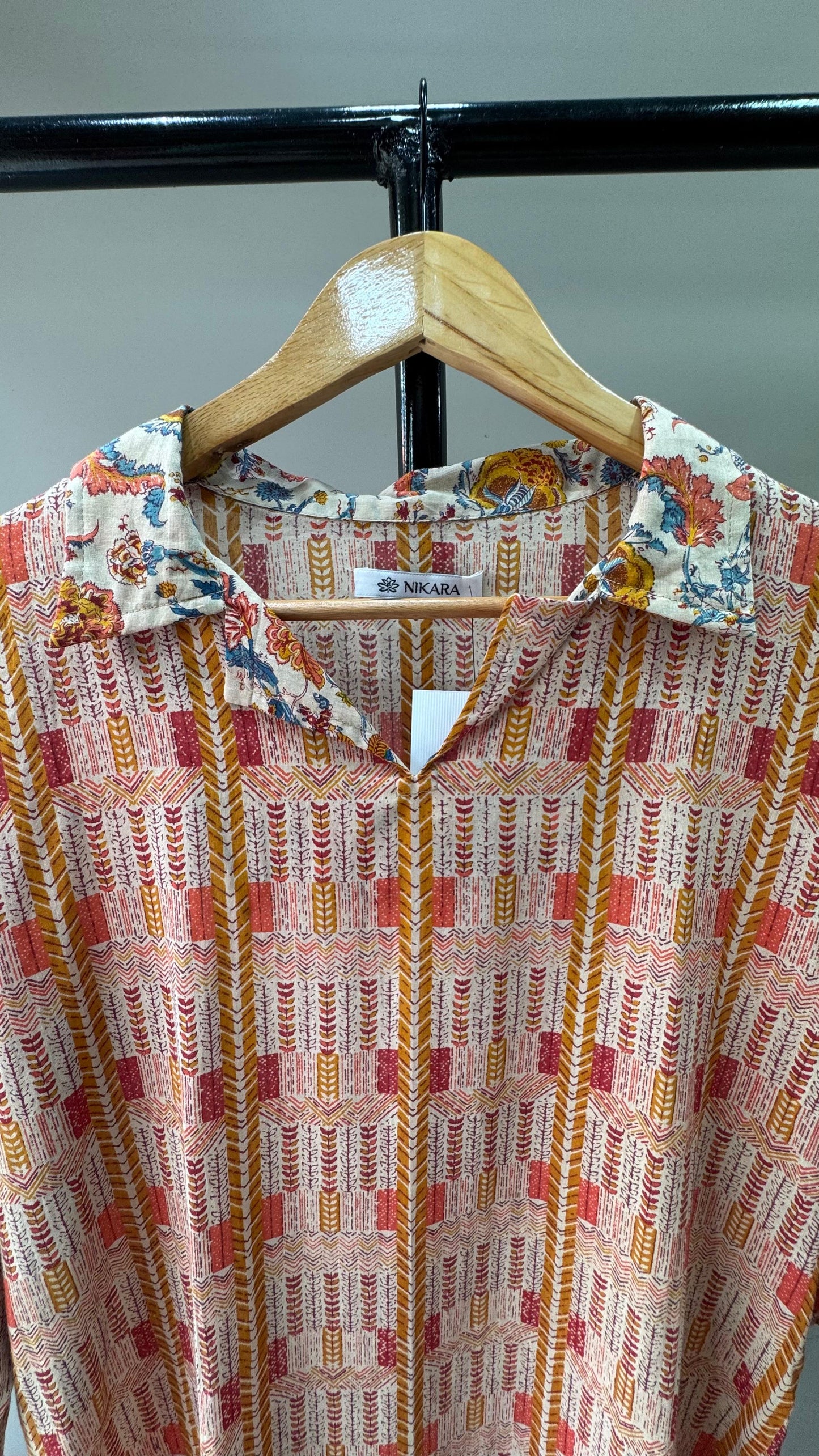 Abstract Print Mulmul Kurti (MULTICOLOUR)