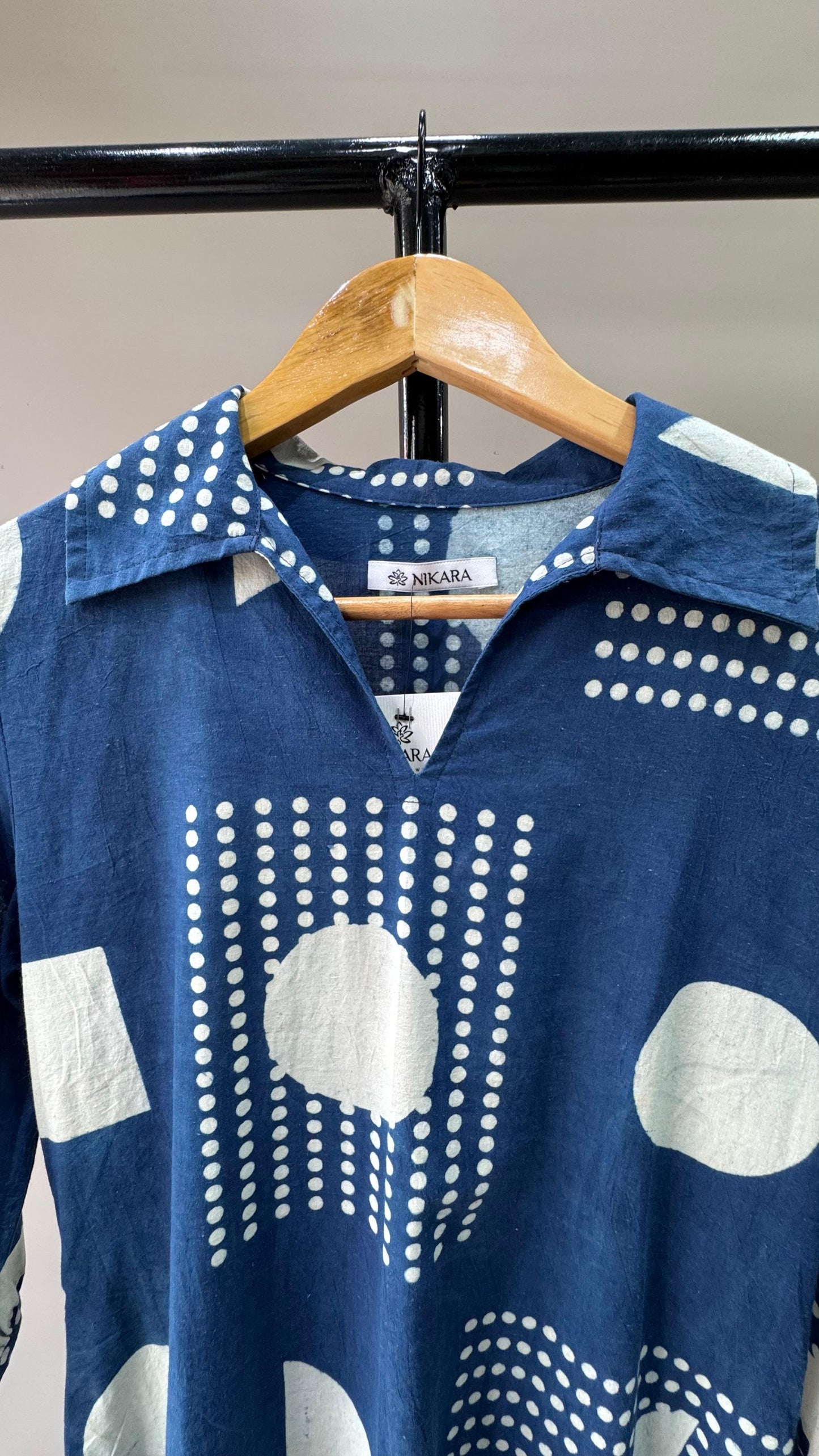 Soft Cotton Printed Kurti (INDIGO)