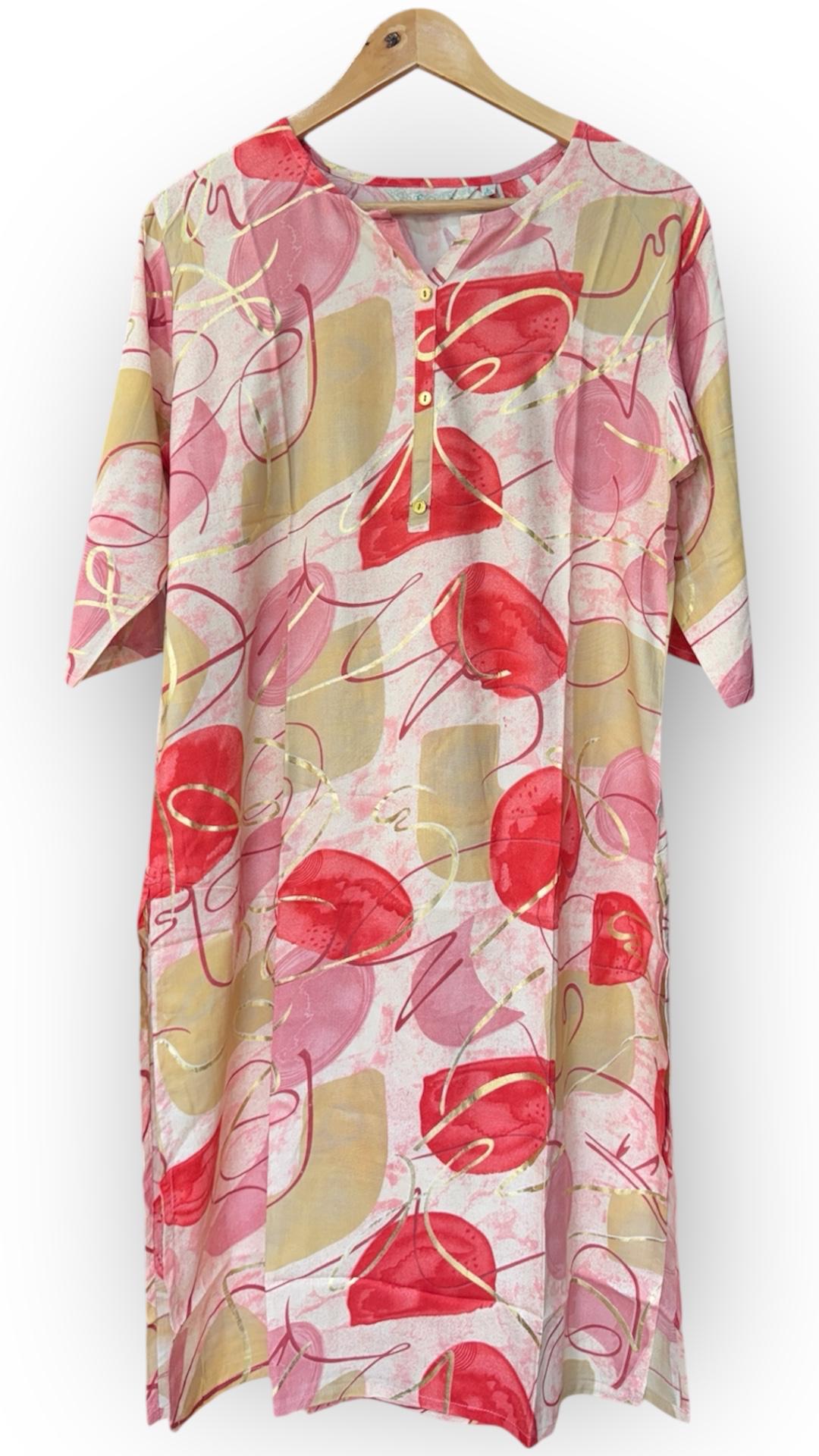 Soft Cotton Rayon Kurti (MULTICOLOUR)