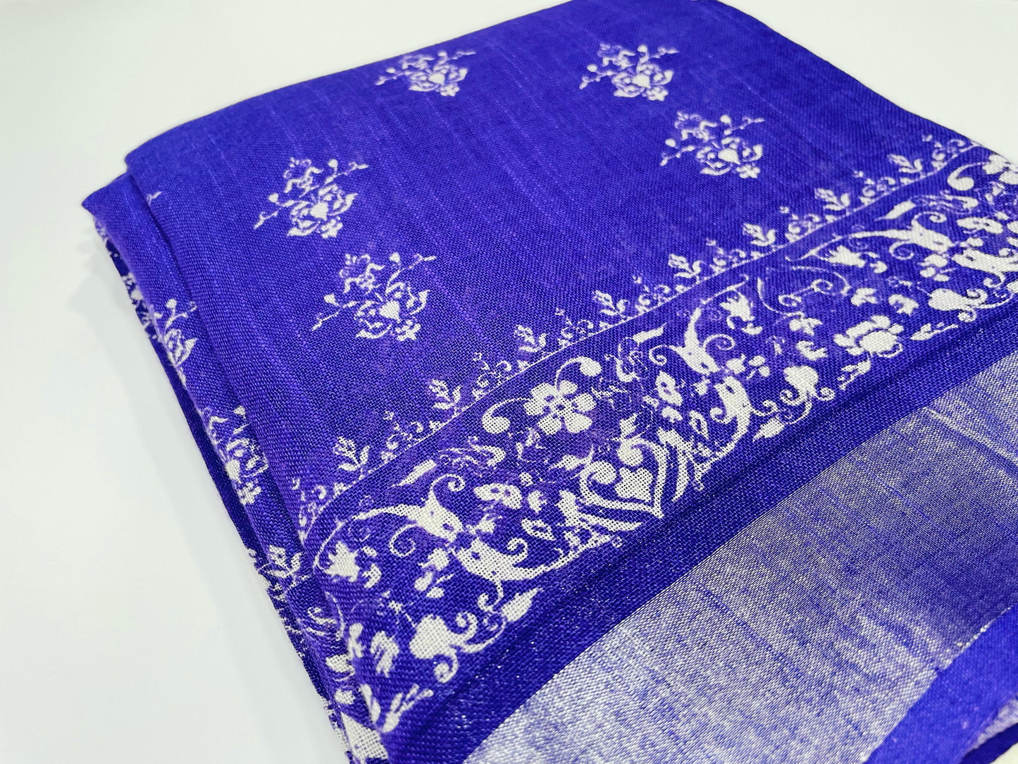 Soft Organic Linen Cotton Saree (PURPLE)