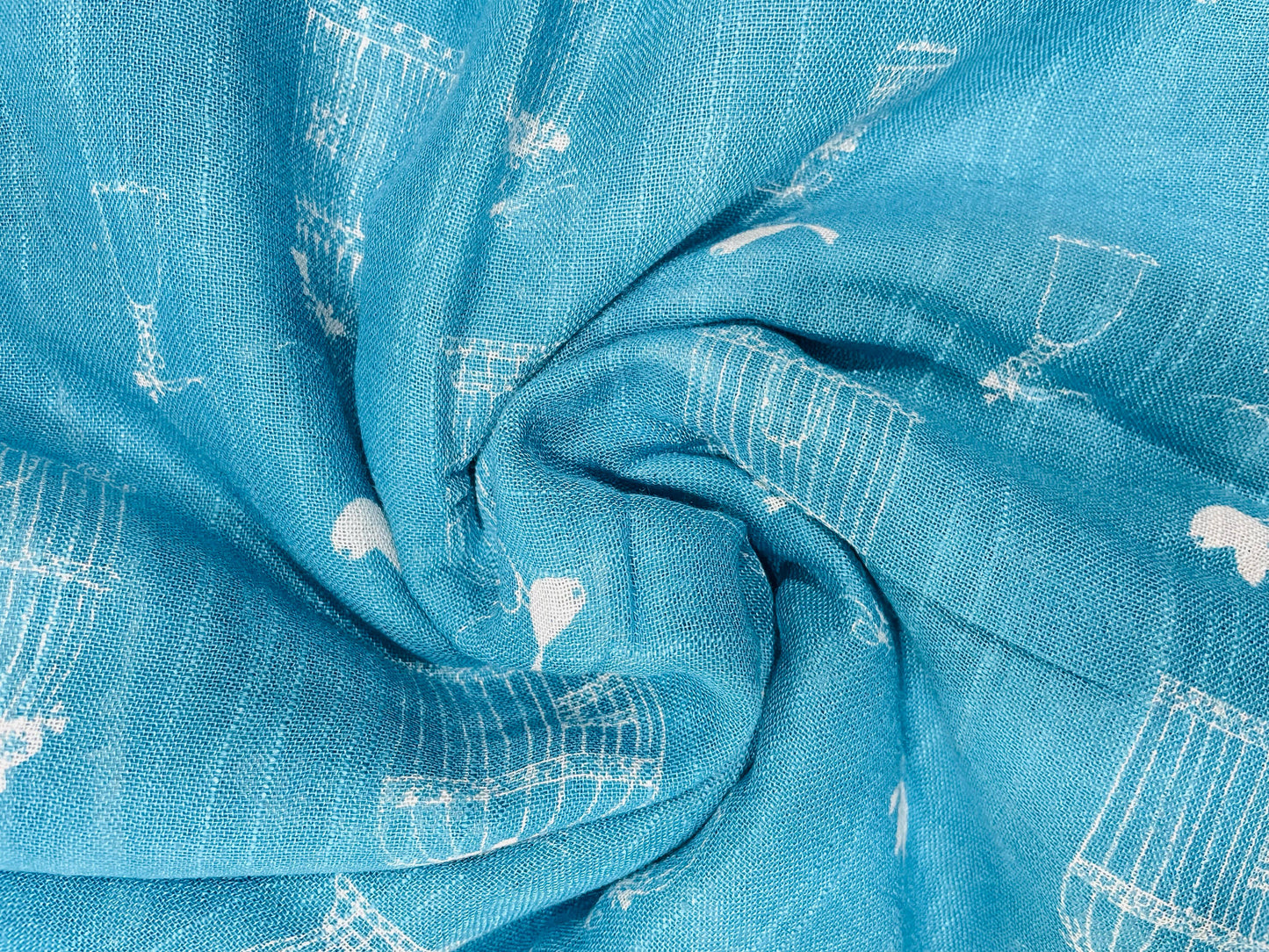 Soft Organic Linen Cotton Saree (BLUE)