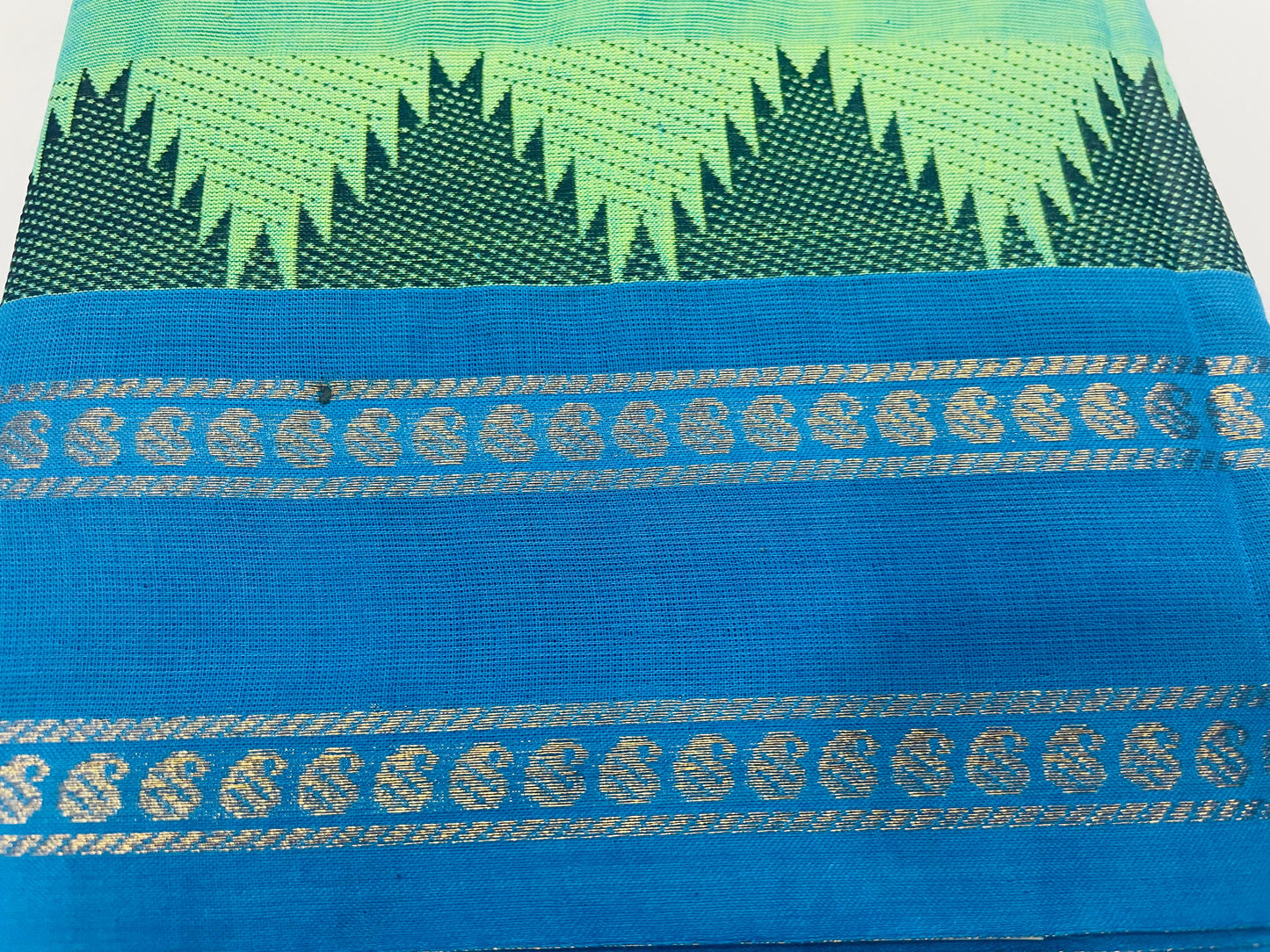 Chettinad Cotton Saree (BLUISH GREEN)