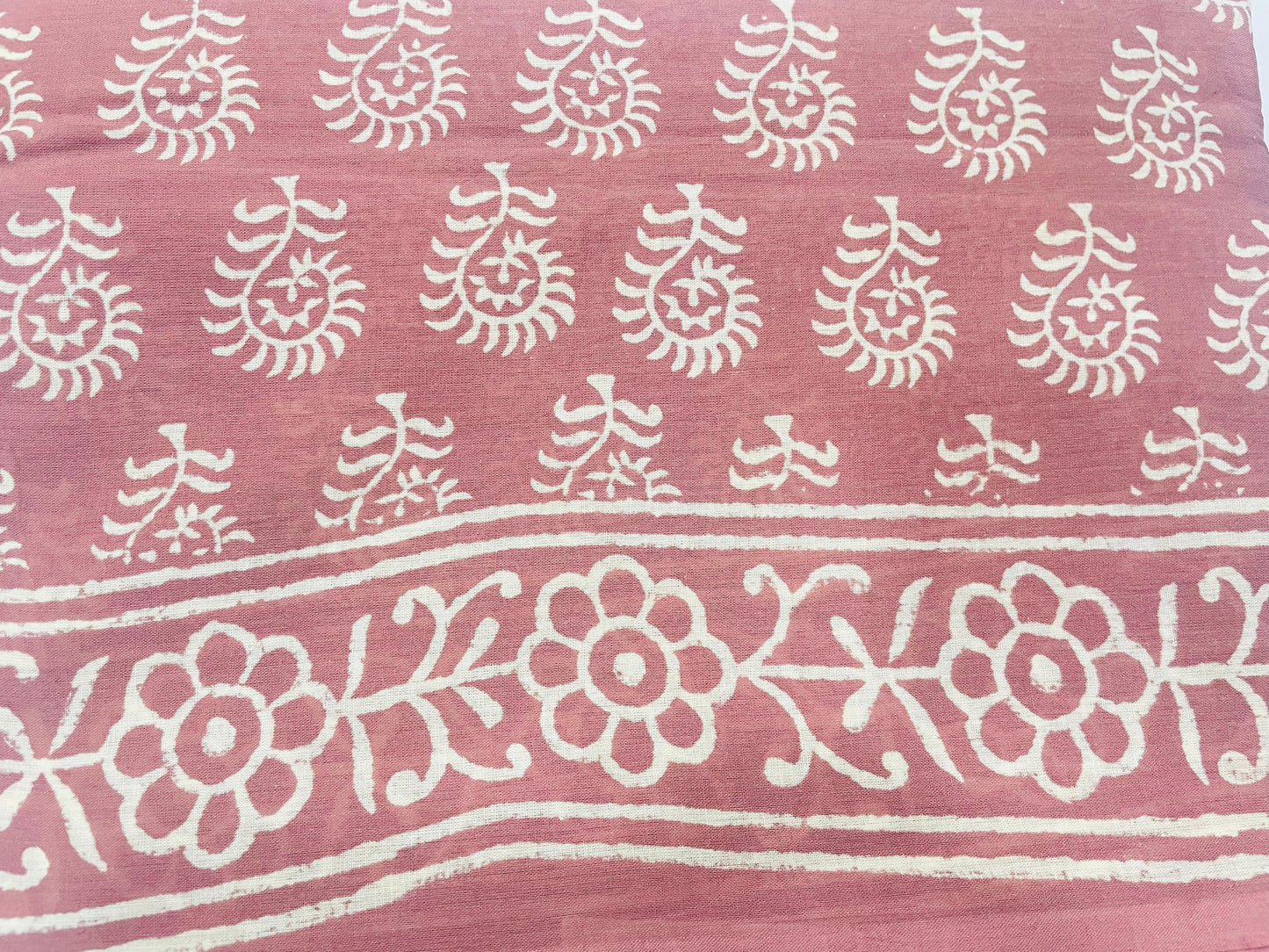 Soft Handblock Printed  Cotton Saree (BROWN)