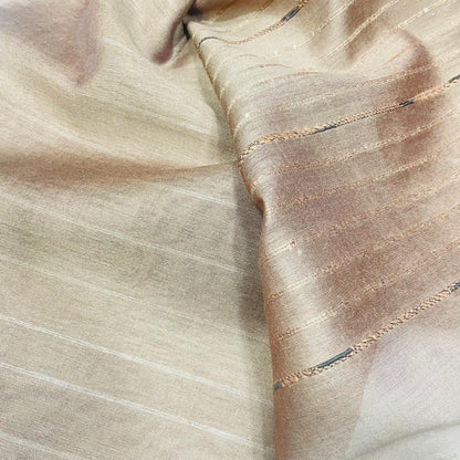 Soft Silk Cotton Saree with sequins Pallu (BROWN)