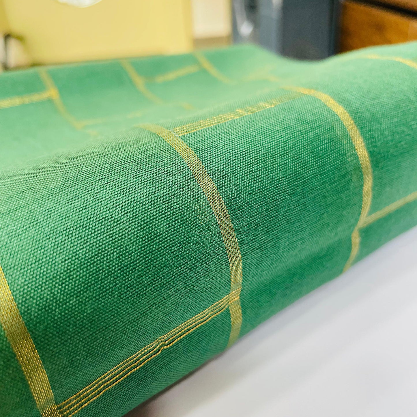 Soft Silk Cotton Saree (GREEN)