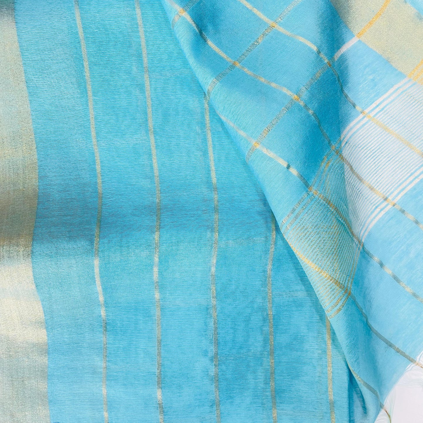 Soft Silk Cotton Saree (BLUE)