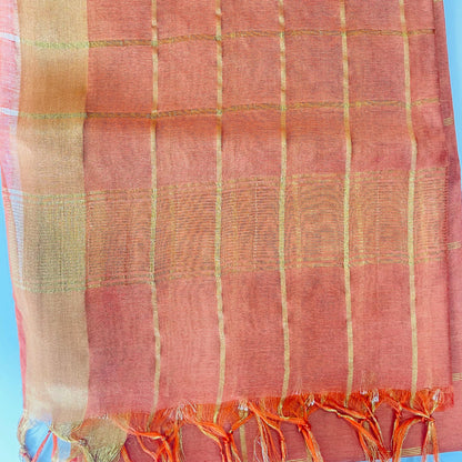 Soft Silk Cotton Saree (ORANGE)