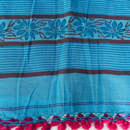 Bengal Cotton Saree (BLUE)