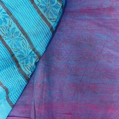 Bengal Cotton Saree (BLUE)