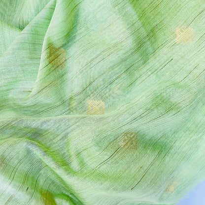 Semi Tussar Cotton Saree (GREEN)