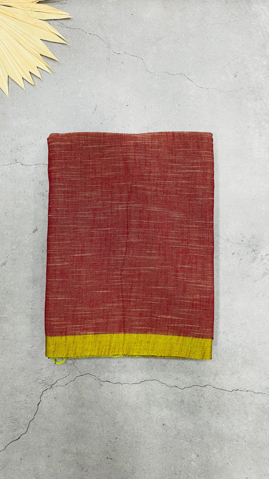 Bengal Cotton Saree (MAROON)