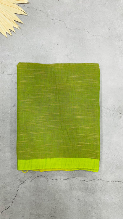 Bengal Cotton Saree (GREEN)