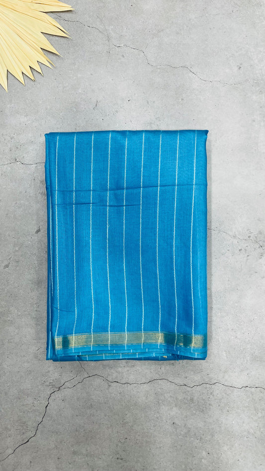 Soft Silk Cotton Saree with sequins Pallu (BLUE)