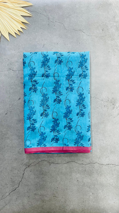 Bengal Cotton Saree (BLUE)