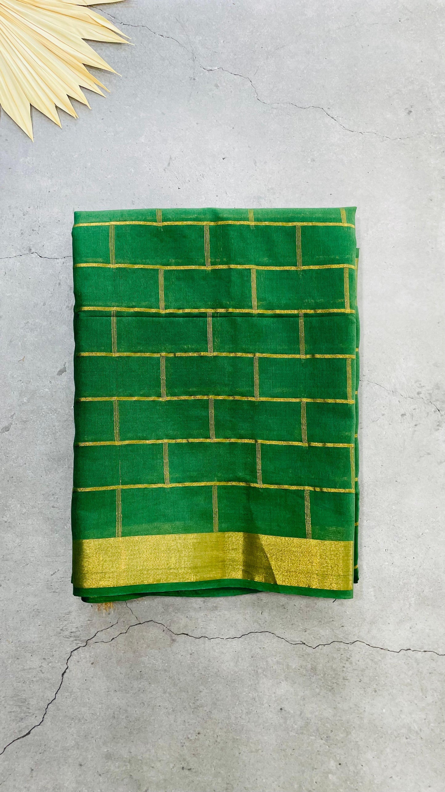 Soft Silk Cotton Saree (GREEN)