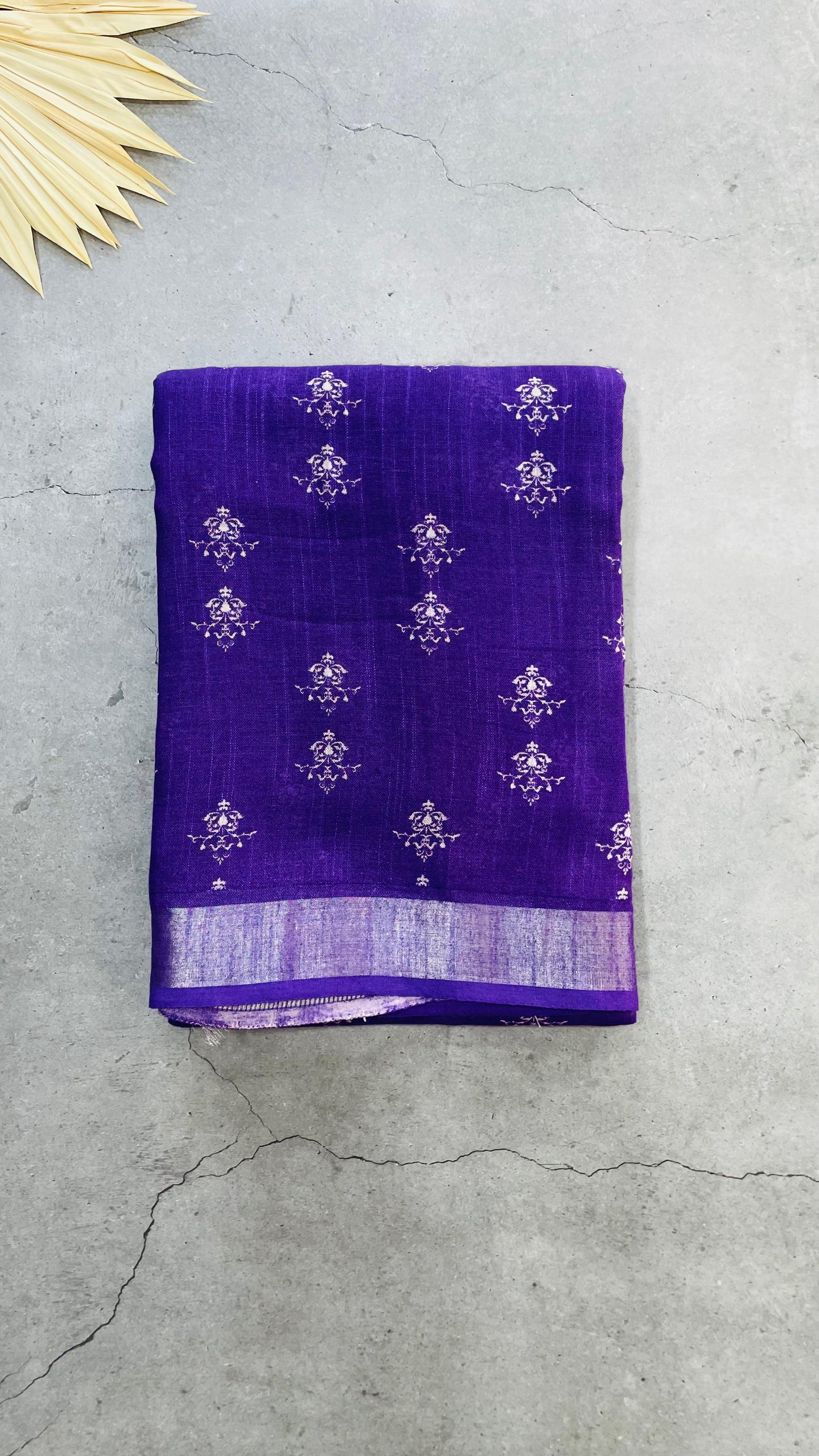 Soft Organic Linen Cotton Saree (PURPLE)