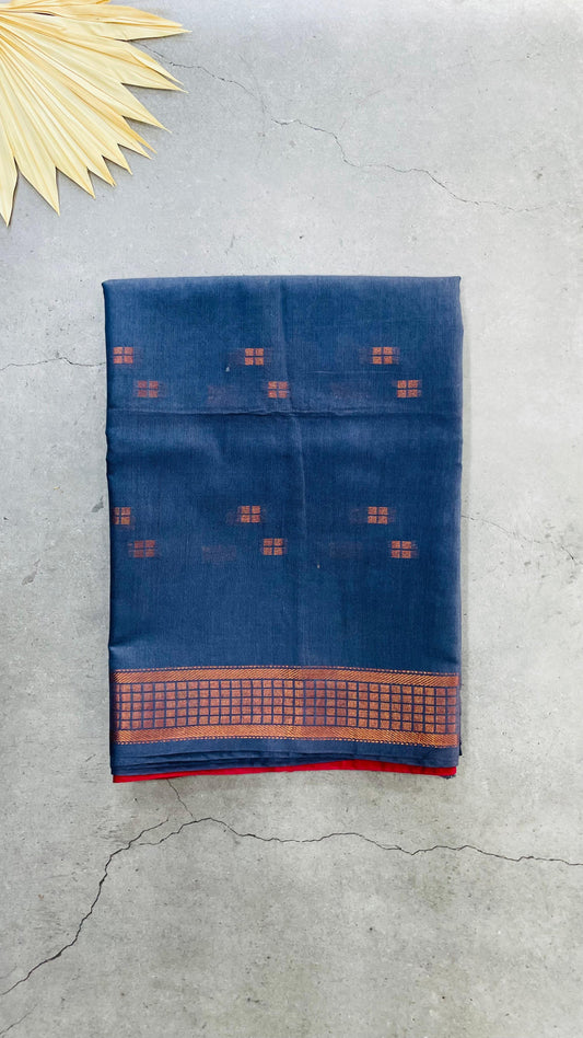 Soft Silk Cotton Saree (BLUE)