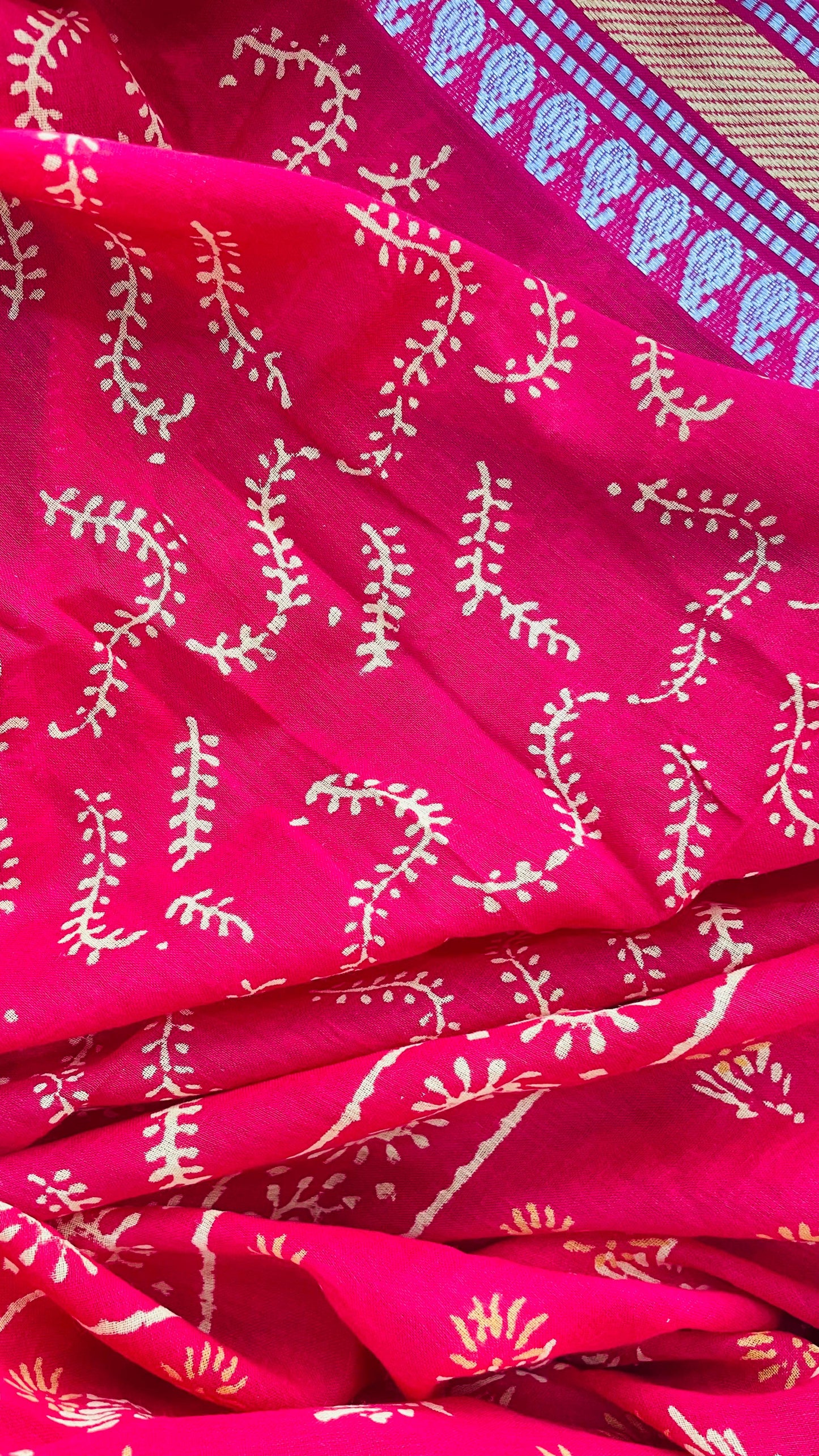 Soft Handblock Printed Cotton Salwar Suit with Mulmul Dupatta (RED)