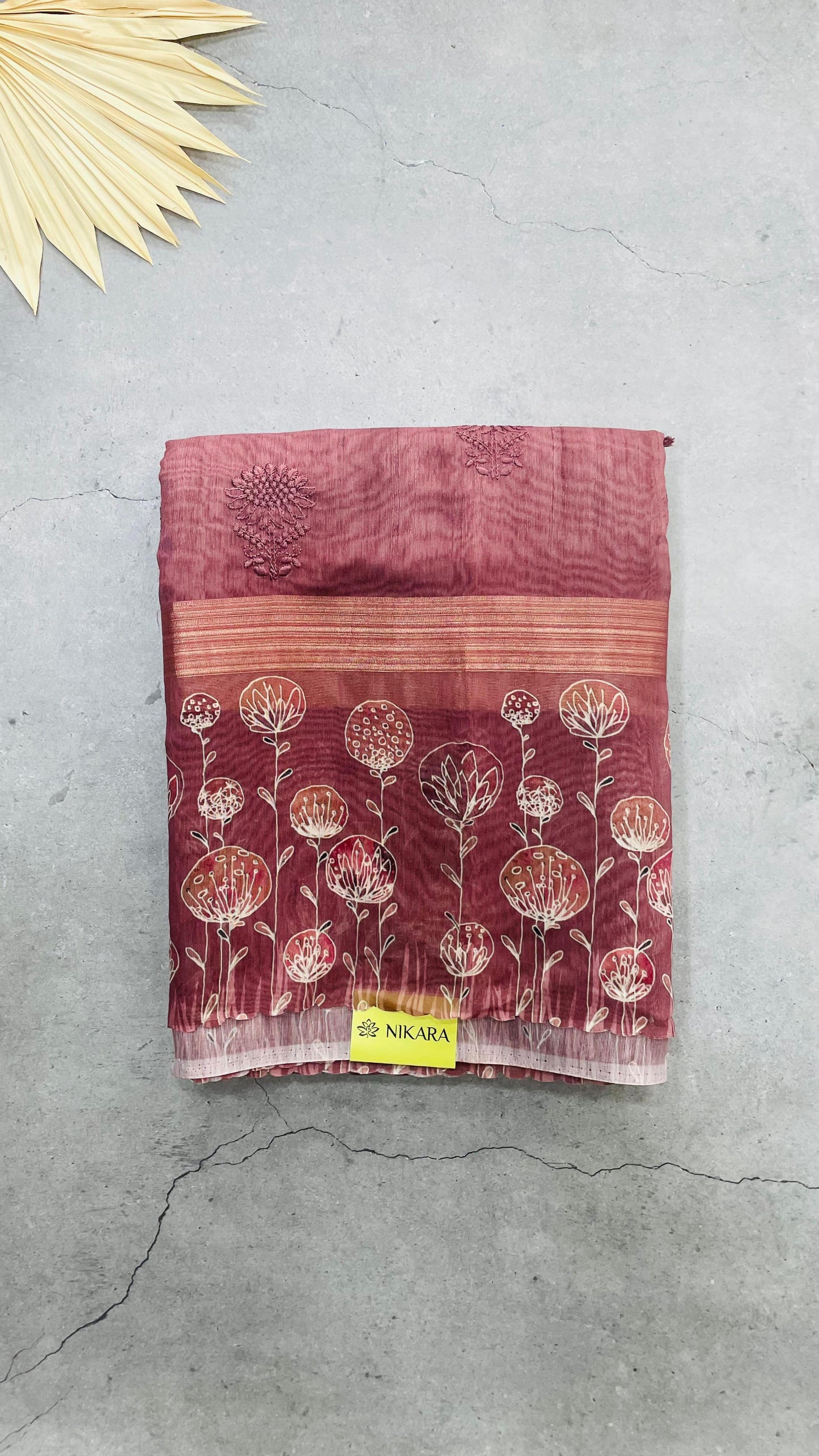 Soft Digital Print Cotton Saree (MAROON)