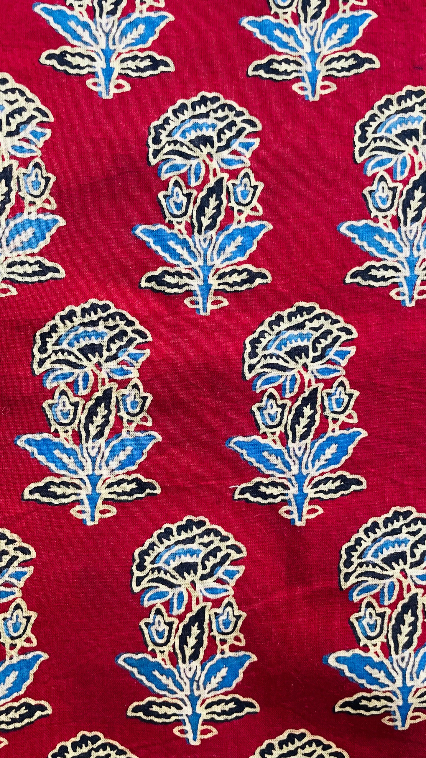 Soft Ajrakh Print Cotton Salwar Suit with Hand worked Dupatta (MAROON & BLUE)