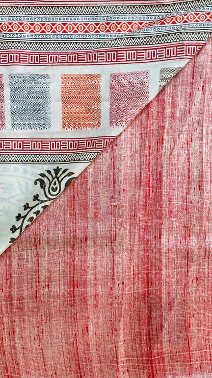 Soft Digital Printed Kashmiri Katan Silk Saree (OFF WHITE)