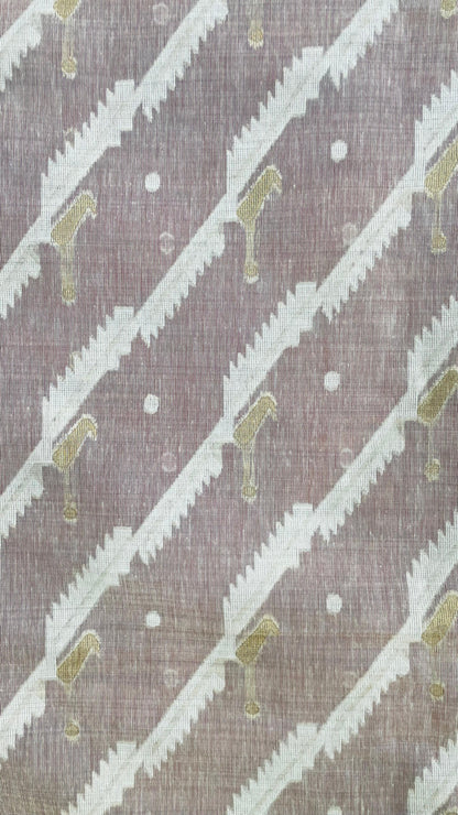 Soft Silk Cotton Jamdani Saree (CREAM & PEACH)
