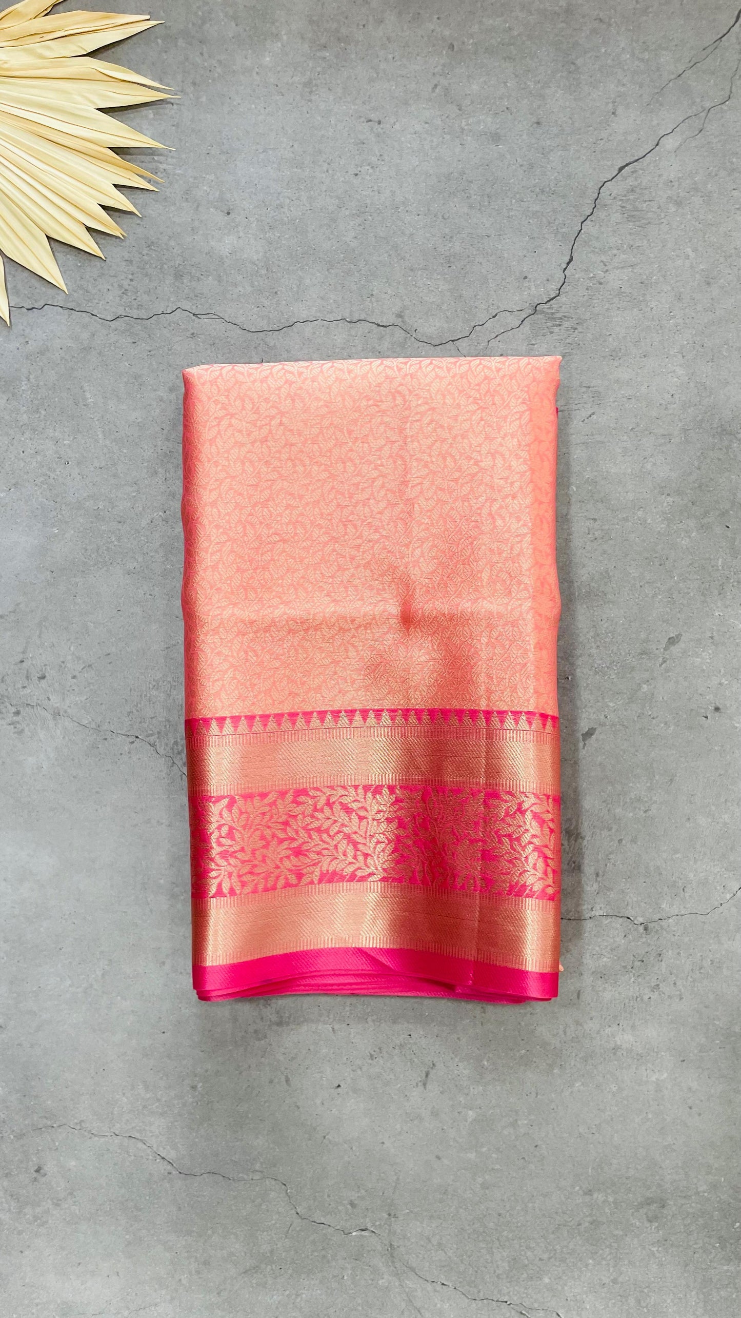 Soft Semi Raw Silk Saree with Zari woven (LIGHT PINK)