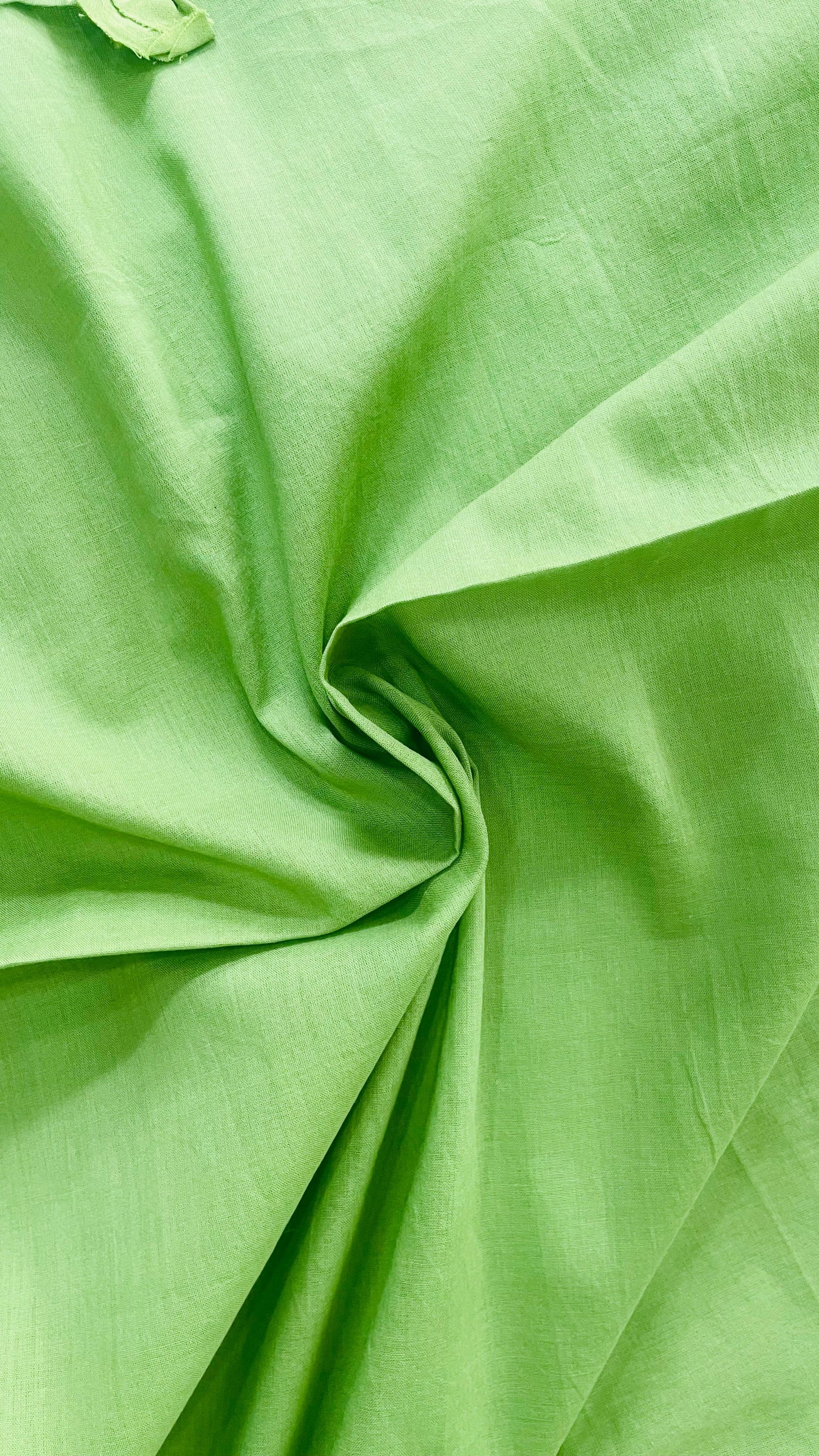 Plain Mul Cotton saree matched with Contrast Blouse (GREEN)