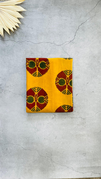 Soft Handblock Printed Cotton Salwar Suit with Mulmul Dupatta (MUSTARD & MAROON)