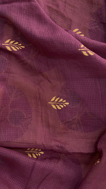 Soft Handblock Printed Cotton Salwar Suit with Mulmul Dupatta (MUSTARD & MAROON)