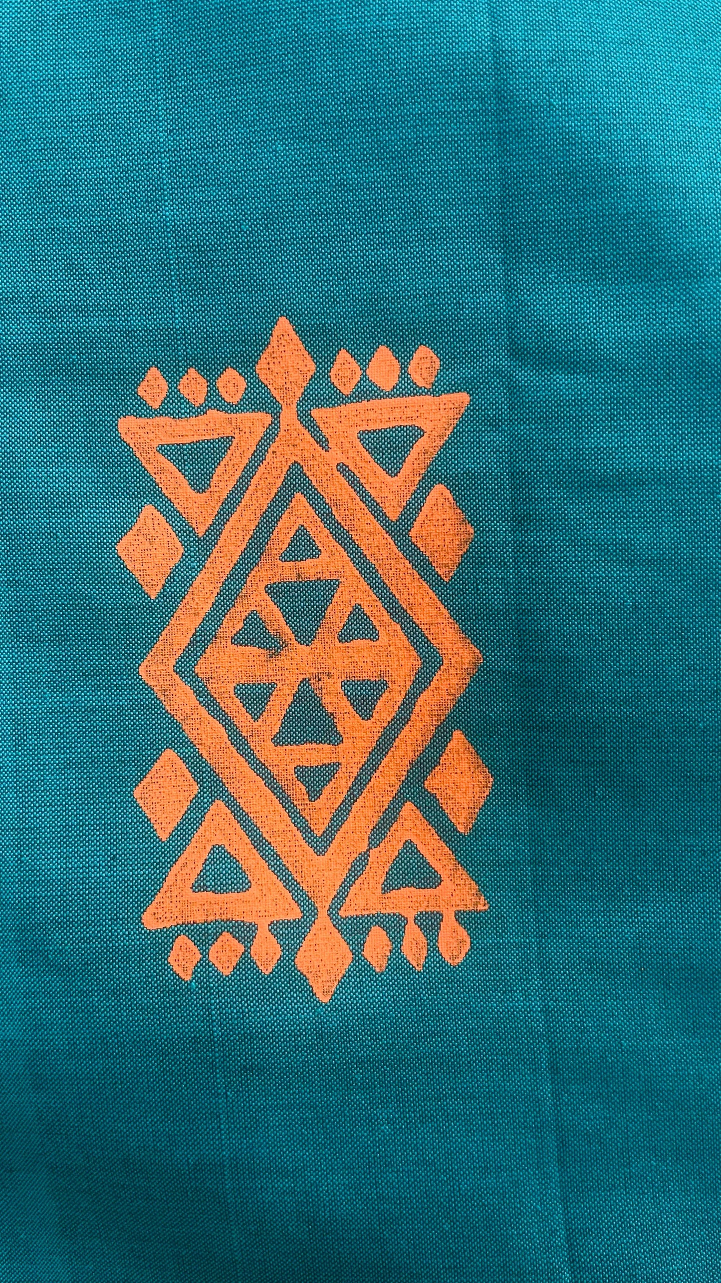 Soft Silk Cotton Hand block Printed Saree (TEAL GREEN)