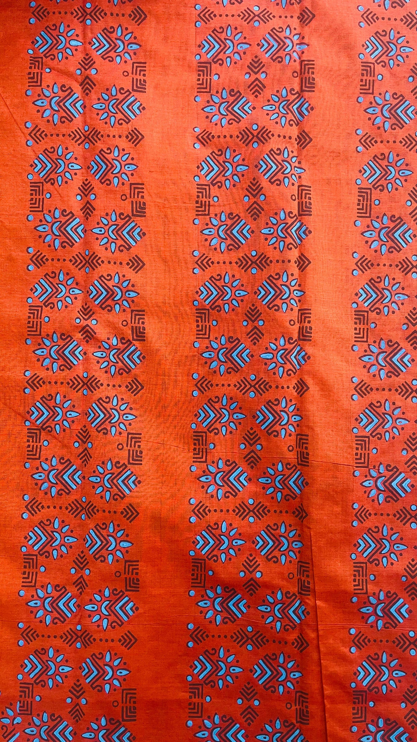 Soft Silk Cotton Hand block Printed Saree (COPPER)