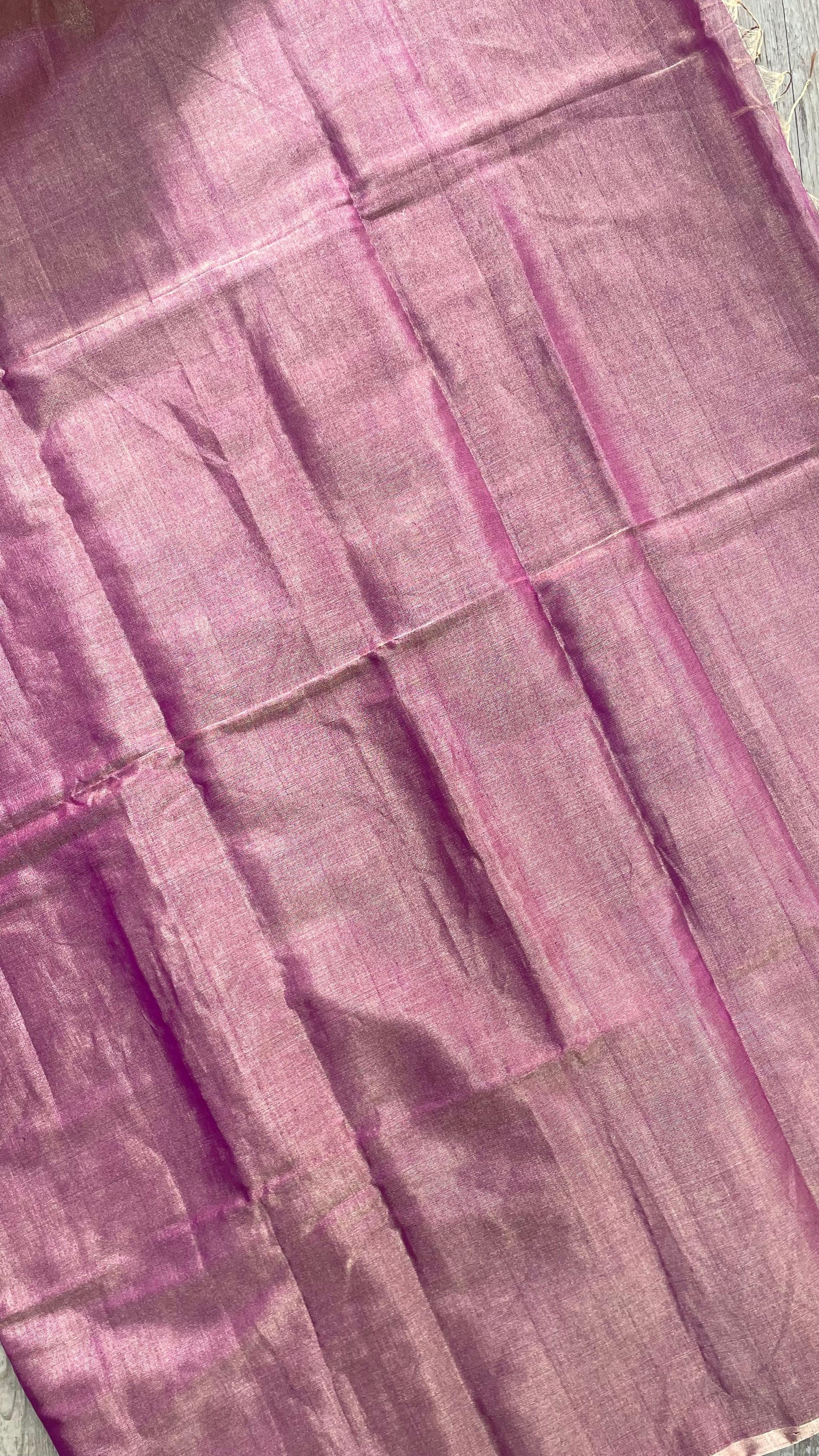 Handwoven Maheshwari Silk Tissue Saree (BLUSH PINK)