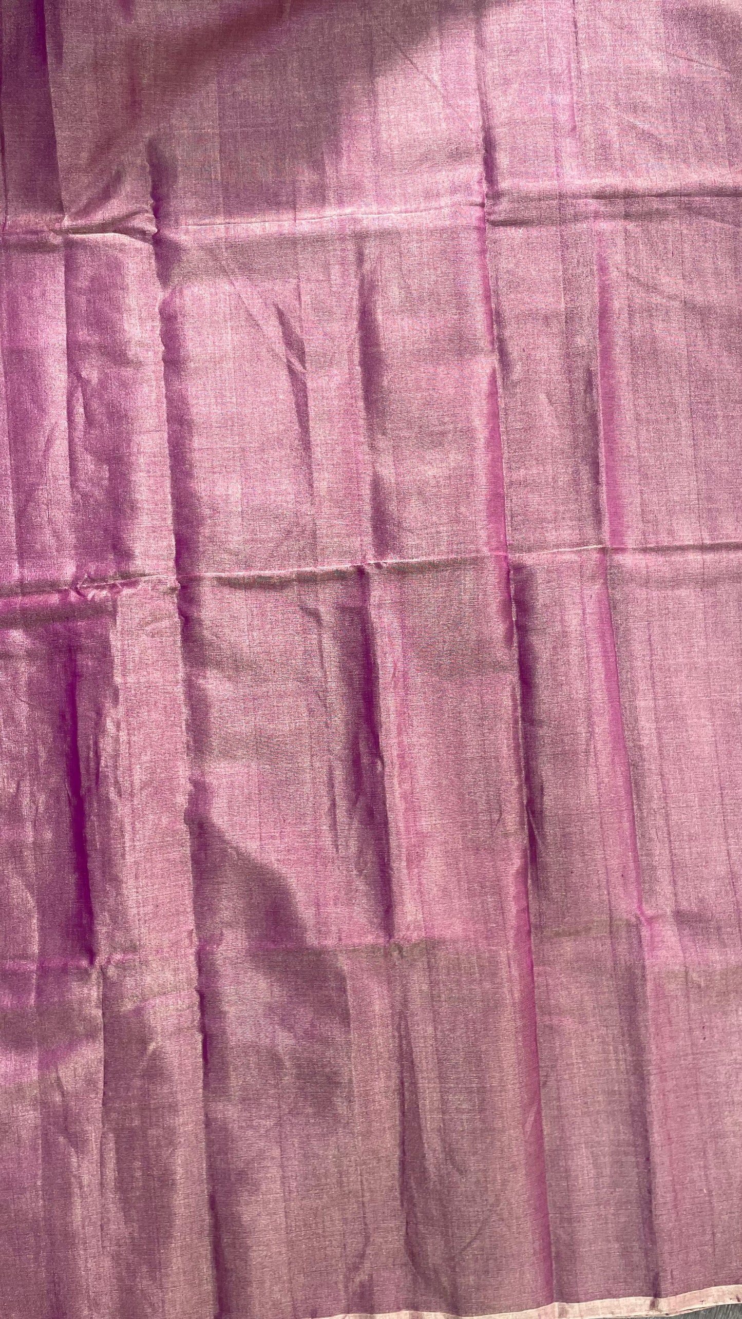 Handwoven Maheshwari Silk Tissue Saree (BLUSH PINK)