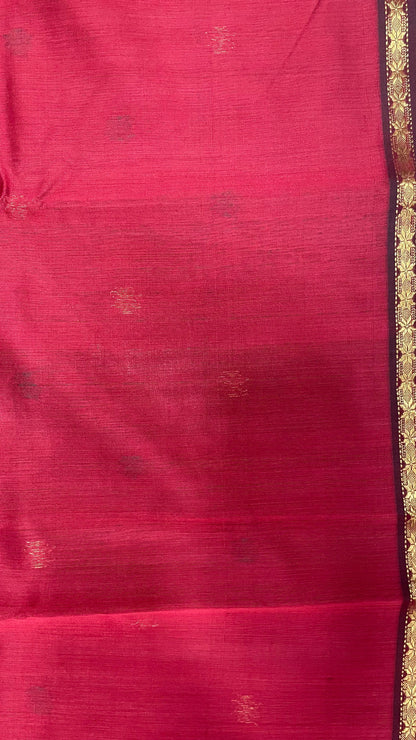 Handwoven Maheshwari Silk Cotton Saree with Buttas (MUSTARD YELLOW)
