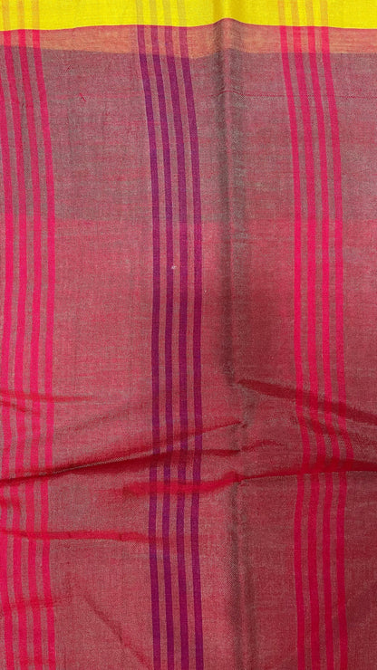 Premium Handwoven Soft Silk Jamdani Saree (SHIMMERING RED)