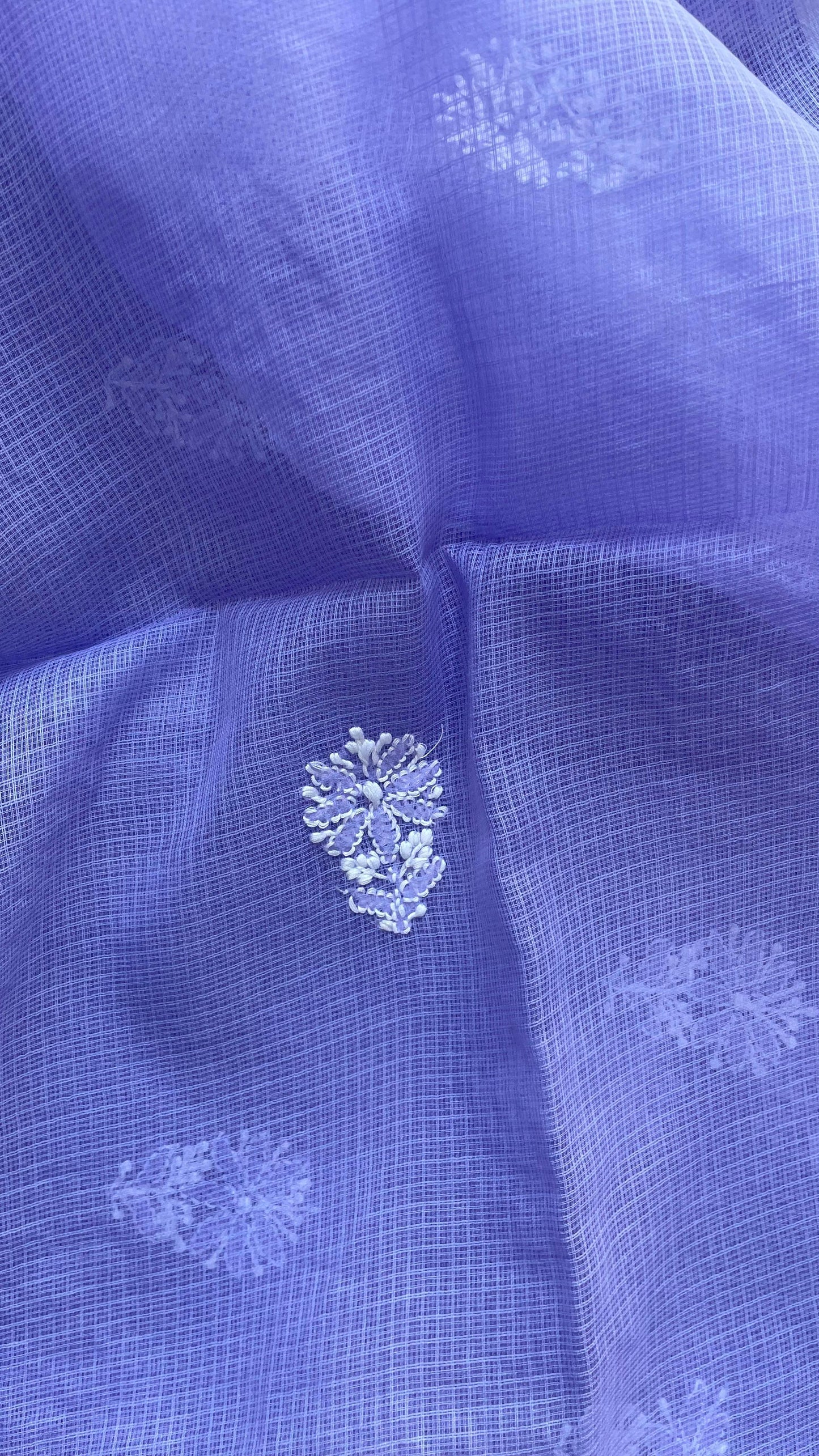 Lucknowi Hand Embroidery Kota Cotton Chikankari Salwar Suit (LAVENDER)