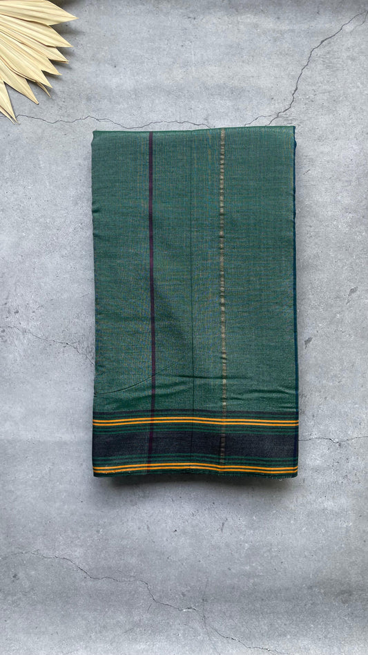 Premium Handwoven Soft Silk Jamdani Saree (DARK GREEN)