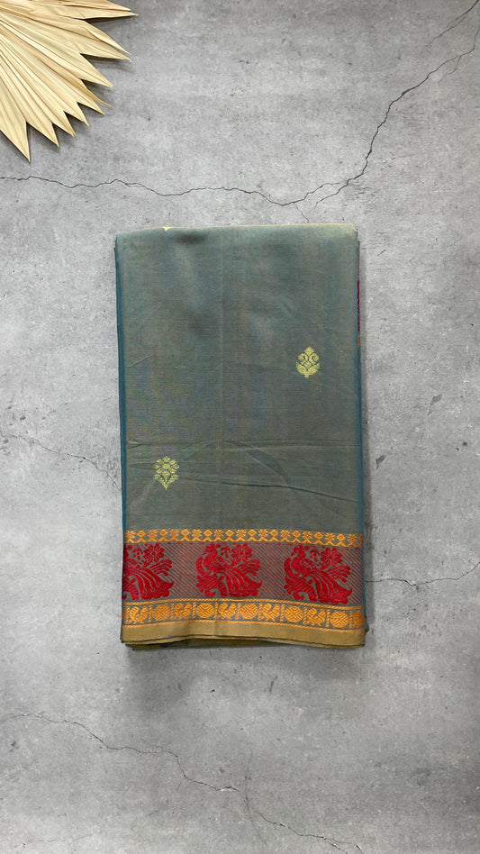 Soft Cotton Saree with Butta (GREY)